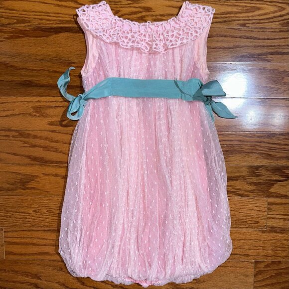 Pinco Pallino Imelde & Stefano Cavalleri Girls Designer Lace Bubble Dress Size 6 - Picture 5 of 12